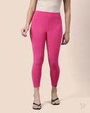 Viscose 7/8 High Ankle/Cropped Leggings - Pink Shock