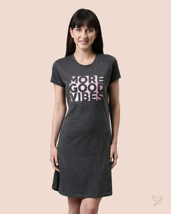 LT0016 - Grey Women Lounge Wear Long Tee