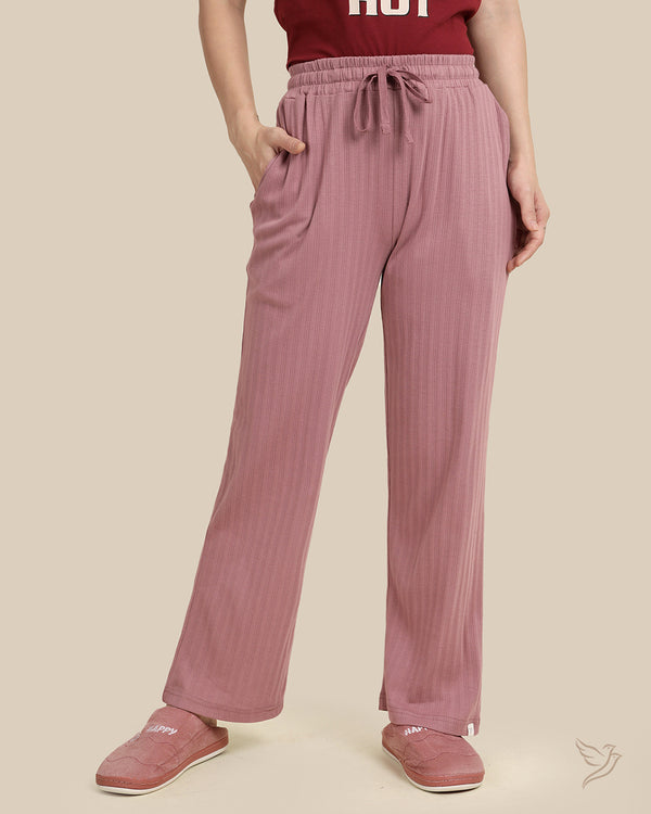 Textured Night Pant - Rosy Brown