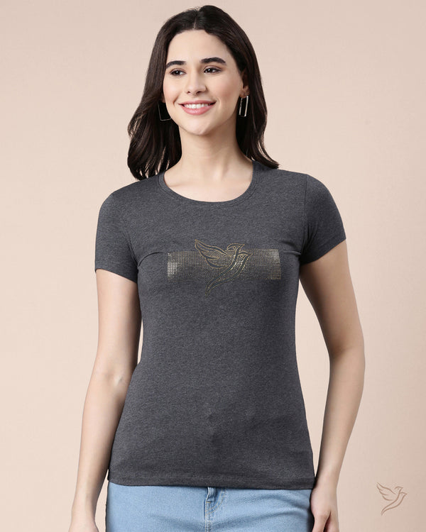 Women Slim Fit Branded Tee