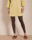 Cotton Ankle Legging - Mocha Bean