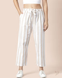 Knotted Striped Palazzo - Cream Knots
