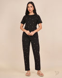 Icecream Printed Co-ord Set - Jet Black