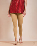 Cotton Ankle Legging - Caramel Custard