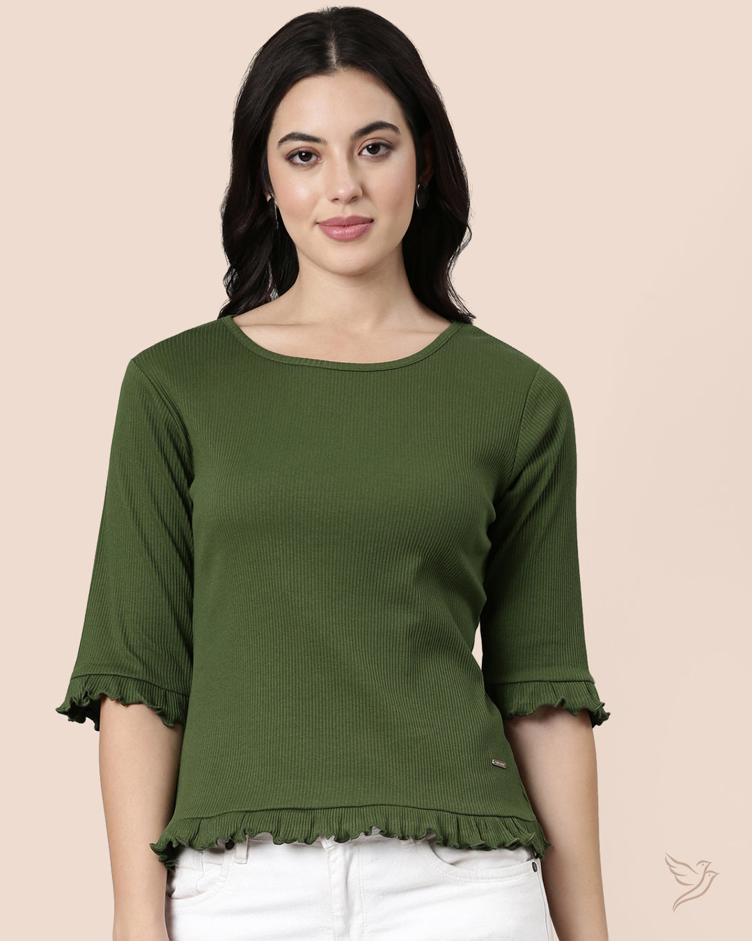 Buy Green Tree Women Stylish Ruffle Top Online