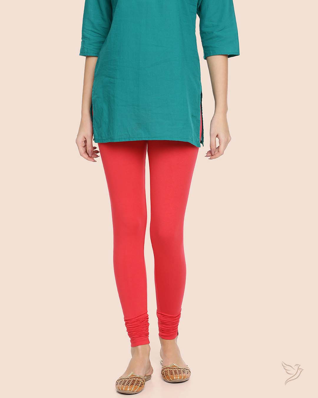 Tomato red Women Viscose Churidar Legging