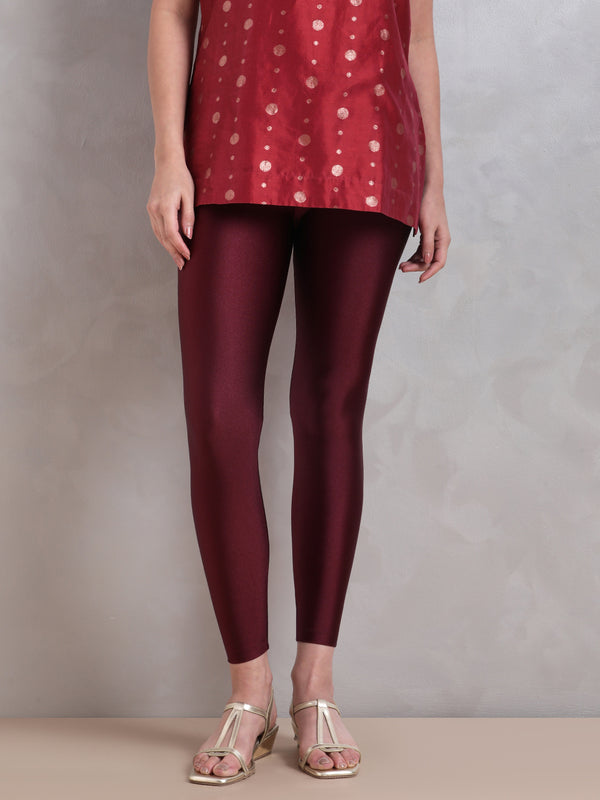 Shimmer Legging - Magic Maroon
