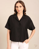 Oversized Texture Shirt - Black