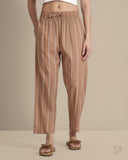 Striped Palazzo - Brown Stone