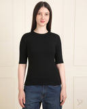 Solid Elbow Sleeve Tee - BlackPlus