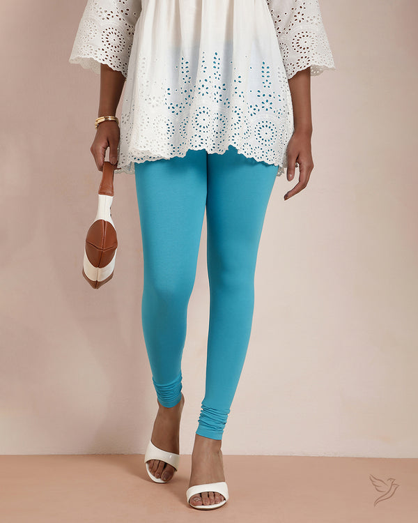 Cotton Churidar Legging - Cyan Cyan