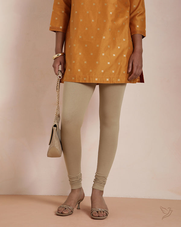 Cotton Churidar Legging - Sand Castle