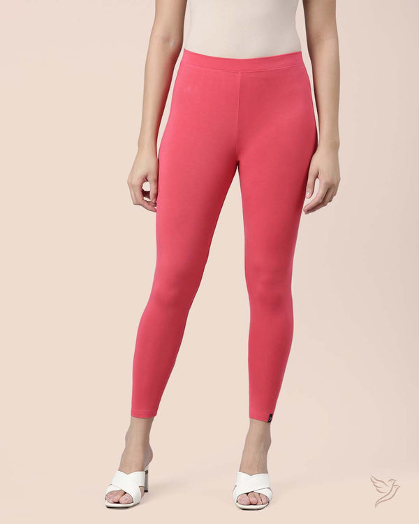 Spiced Coral Women Viscose 7/8 High Ankle/Cropped Leggings