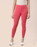 Viscose 7/8 High Ankle/Cropped Leggings - Spiced Coral