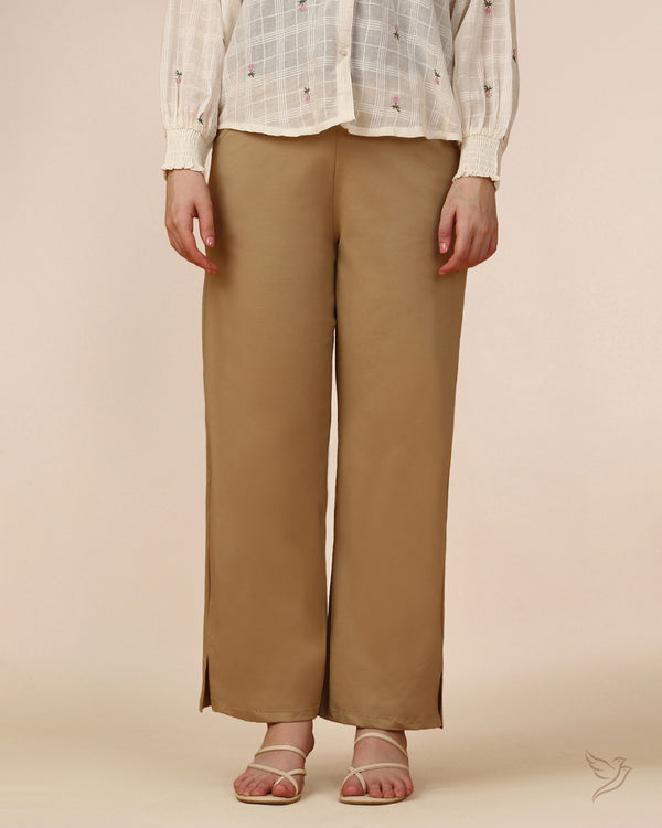Relaxed Cotton Trousers - SandCastle