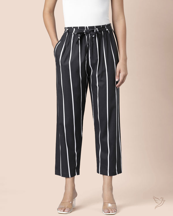 Knotted Striped Palazzo - Moonless