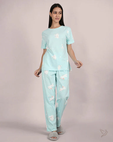 Rabbit Printed Co-ord Set - Plume