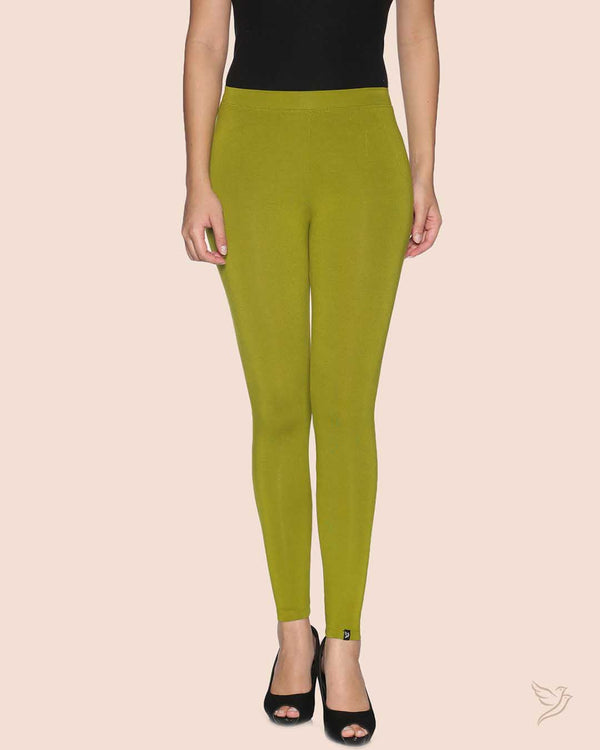 Olive Green Women Viscose Ankle Legging