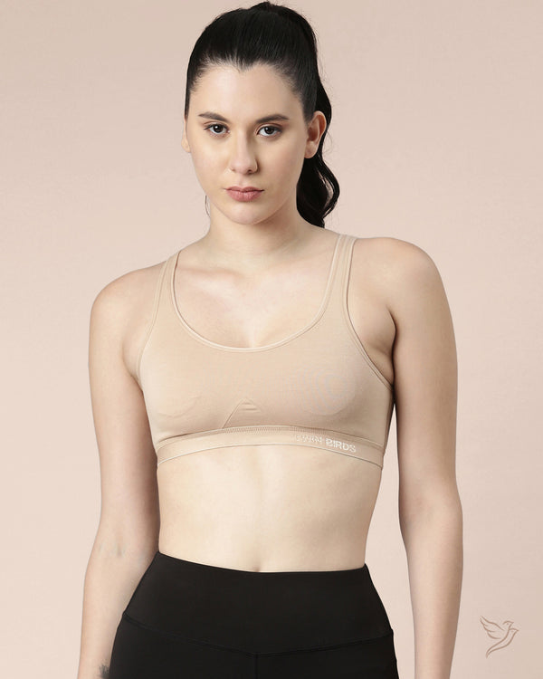 Solid Sports Bra - Skin