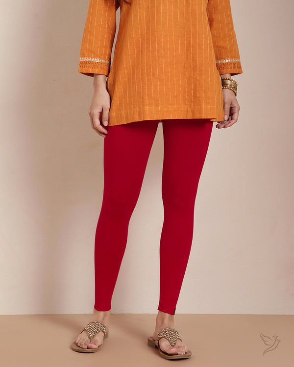 Cotton Ankle Legging - Lip Stick