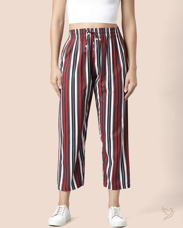 Striped Palazzo - Jet Rouge