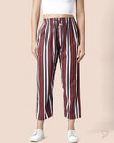 Striped Palazzo - Jet Rouge