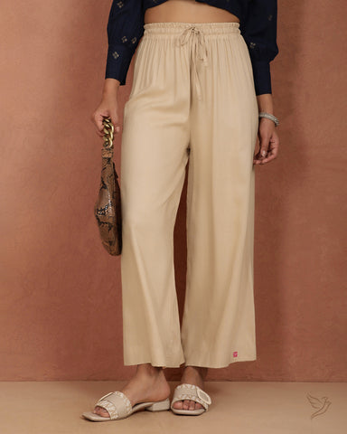 Solid Wide Leg Palazzo - Butter Scotch