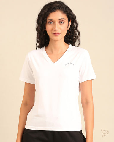 Printed V Neck Tee