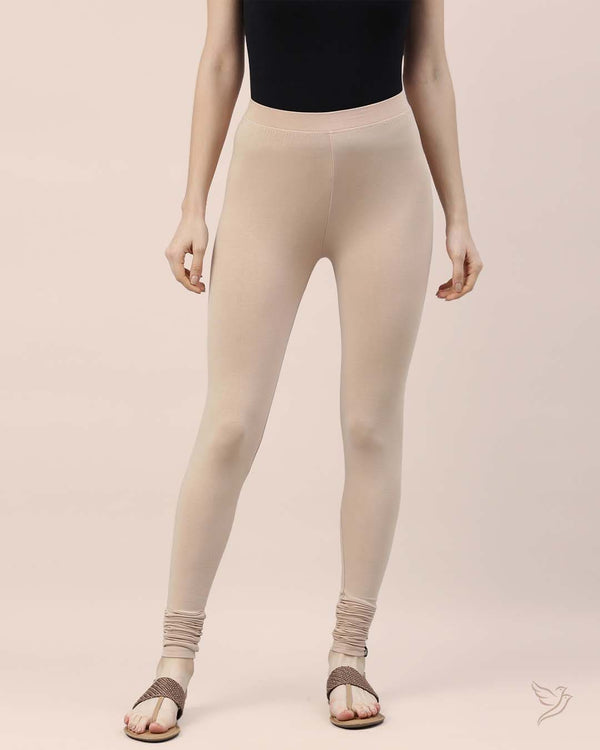 Women Viscose Churidar Legging - Wheat Grain