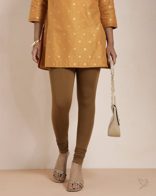 Cotton Churidar Legging - Golden Brown