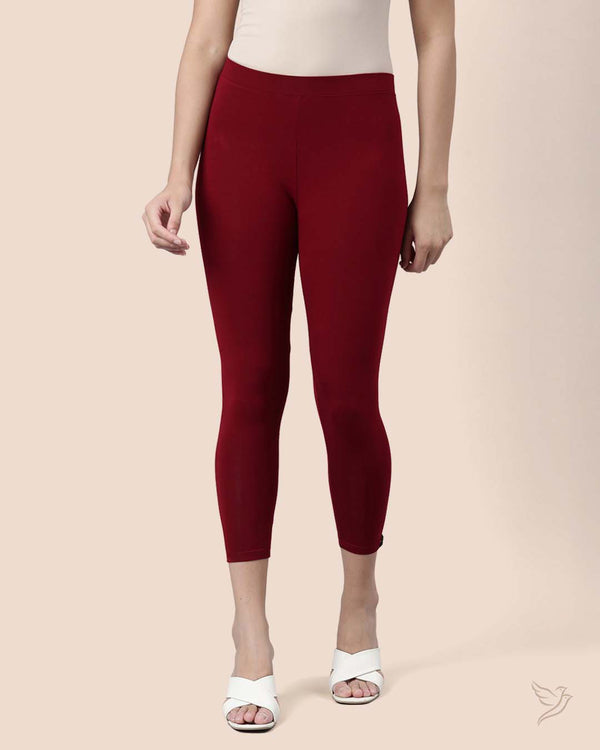 Cherry Berry Women Viscose 7/8 High Ankle/Cropped Leggings