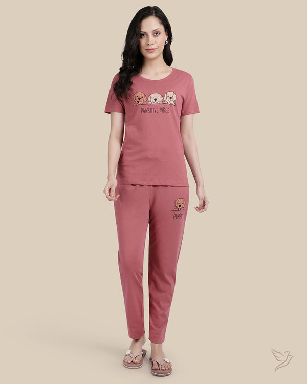 Solid Pant Co-ord - Mauve Wood
