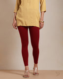 Cotton Ankle Legging - La Burgandy