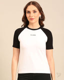 Raglan Short Sleeve Tee - White/Black