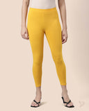 Viscose 7/8 High Ankle/Cropped Leggings - Candle Light