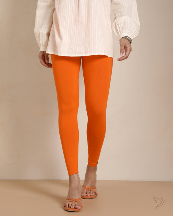 Viscose Ankle Legging - Fiery Orange