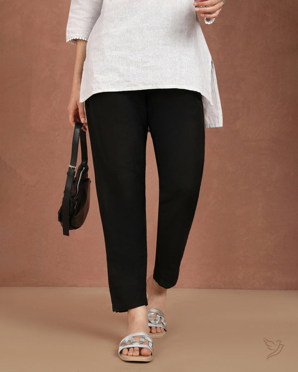 Metallic Straight Pant - Metallic Black