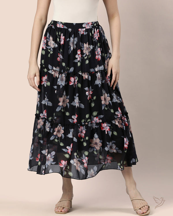 Women Tiered Maxi Skirt