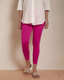 Viscose 7/8 High Ankle/Cropped Leggings - Pink Shock