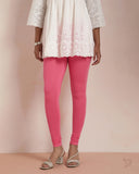 Cotton Churidar Legging - Flirty Flamingo