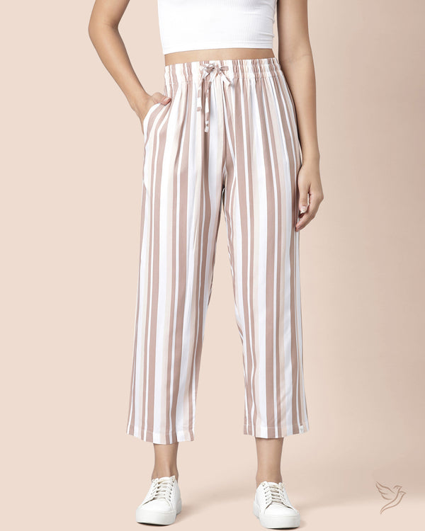 Striped Palazzo - Natural Vanilla