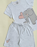 Kids Solid Shorts Co-ord - White Marle