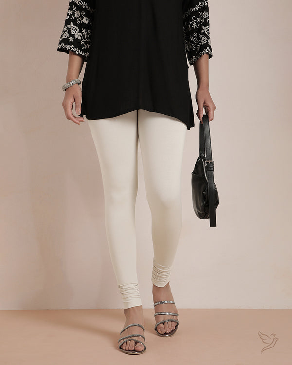 Cotton Churidar Legging - Ivory Snow