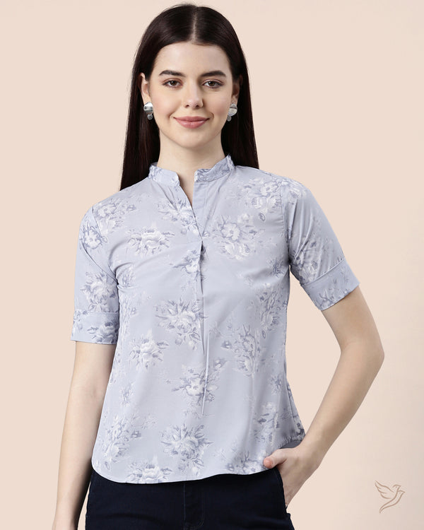 Women Placket Poly Top