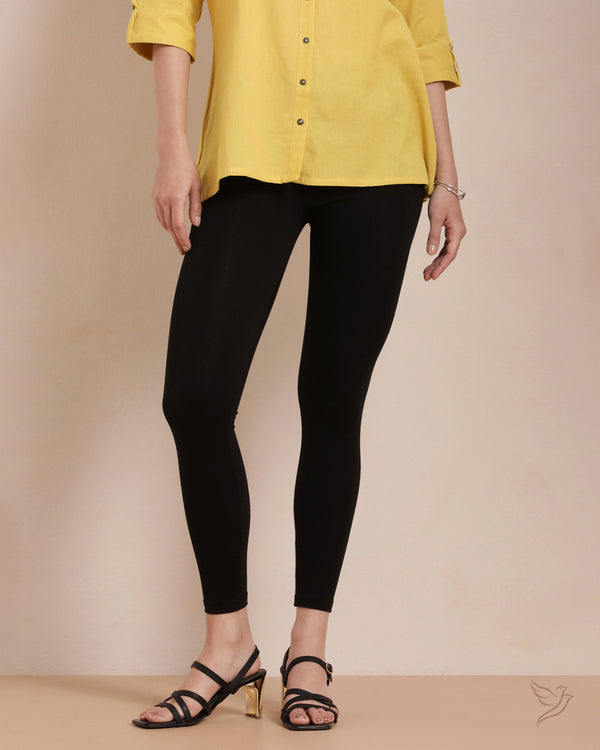 Cotton Ankle Legging - Carbon Black