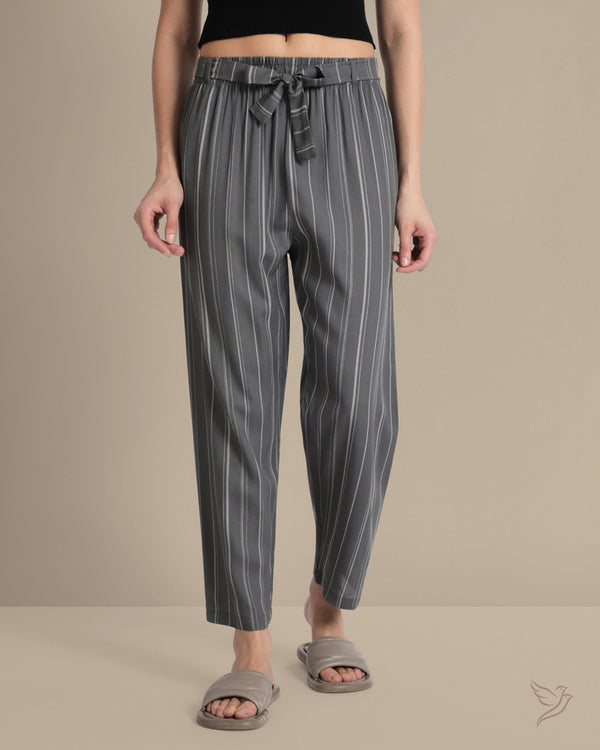 Knotted Striped Palazzo - Anthrazite Grey