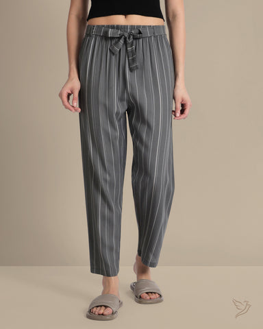 Knotted Striped Palazzo - Anthrazite Grey