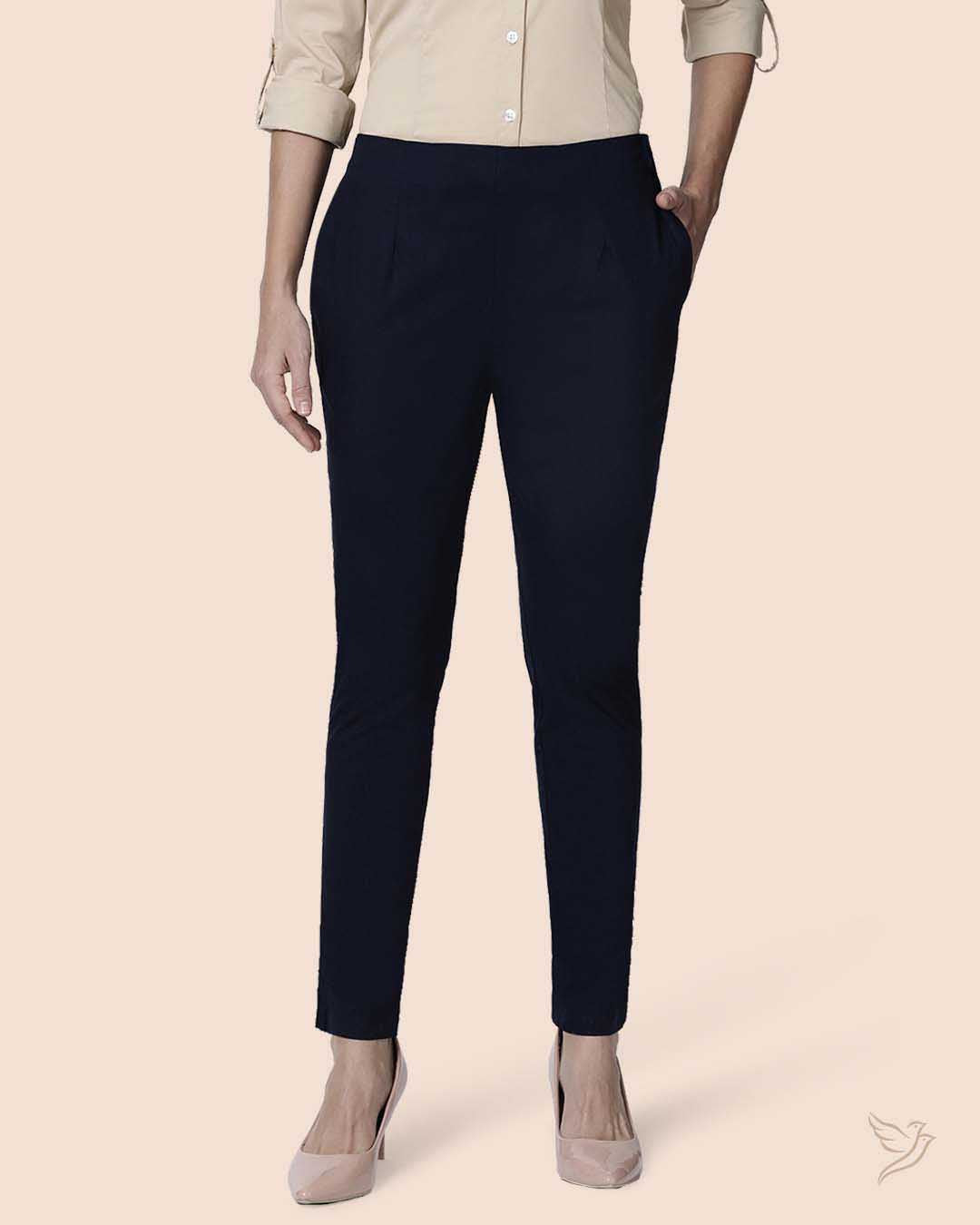 Navy Women Straight Pant