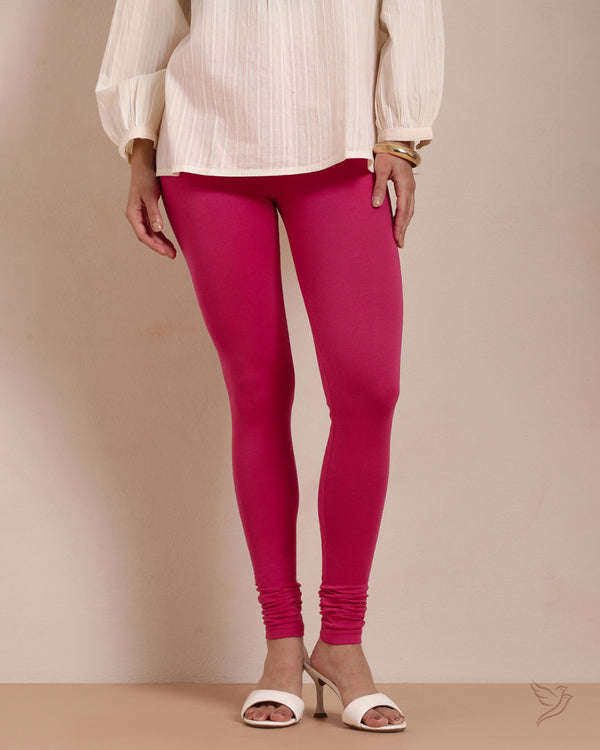 Cotton Churidar Legging - Pink Paradise