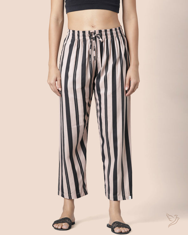 Striped Palazzo - Sand Black